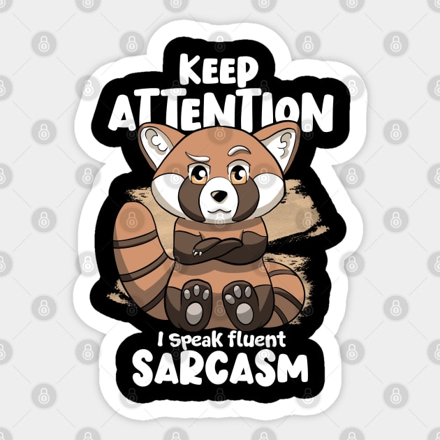 Sarcastic Red Panda Sticker by MerchBeastStudio